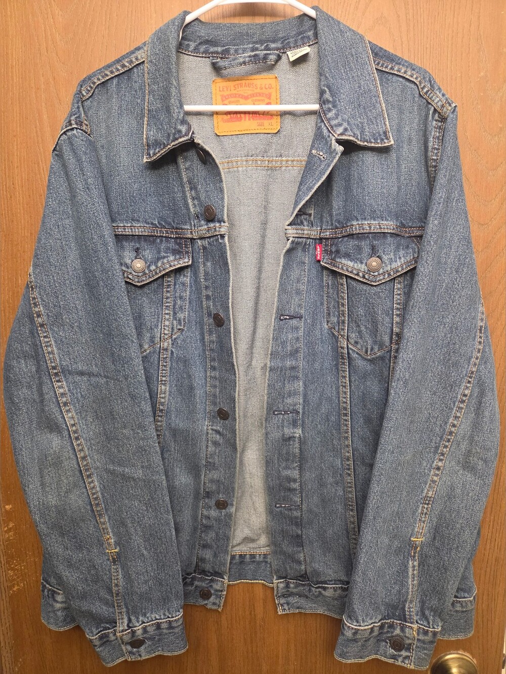 Levi's Blue Denim Trucker Jacket with Button Front